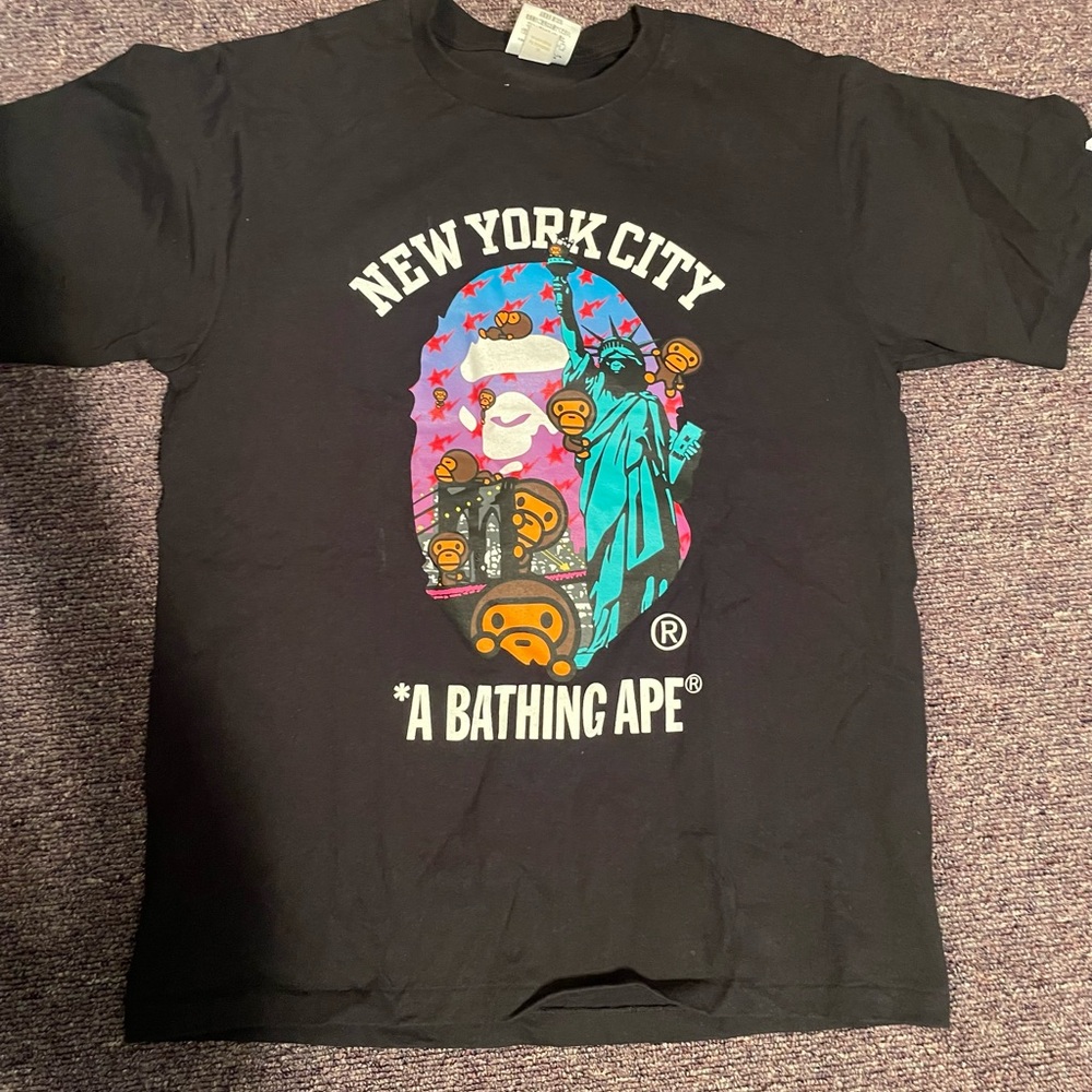 A Bathing Ape Bape New York City 10th Anniversary black tee shirt size M men’s